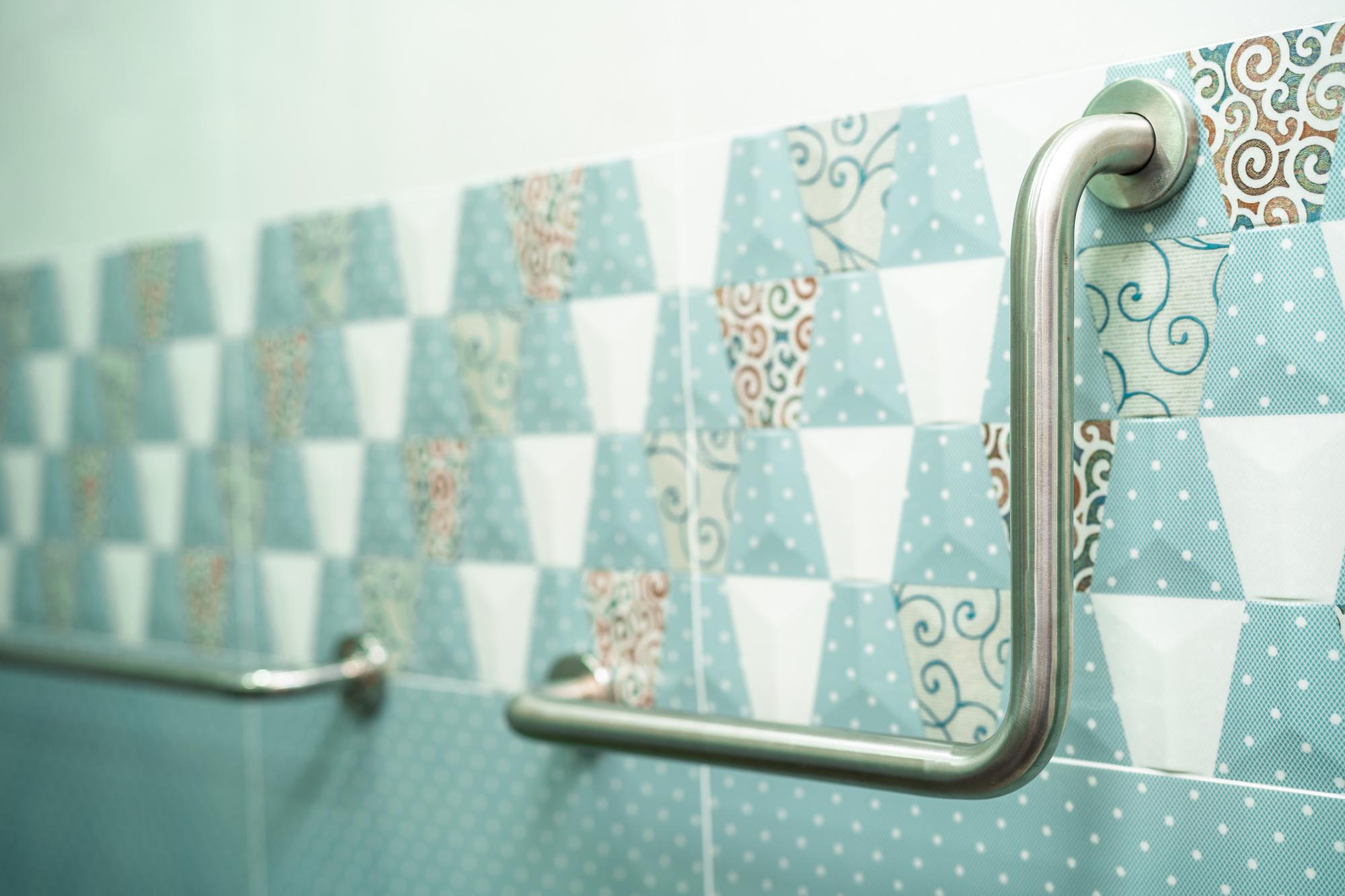 stylish bathroom with tiles